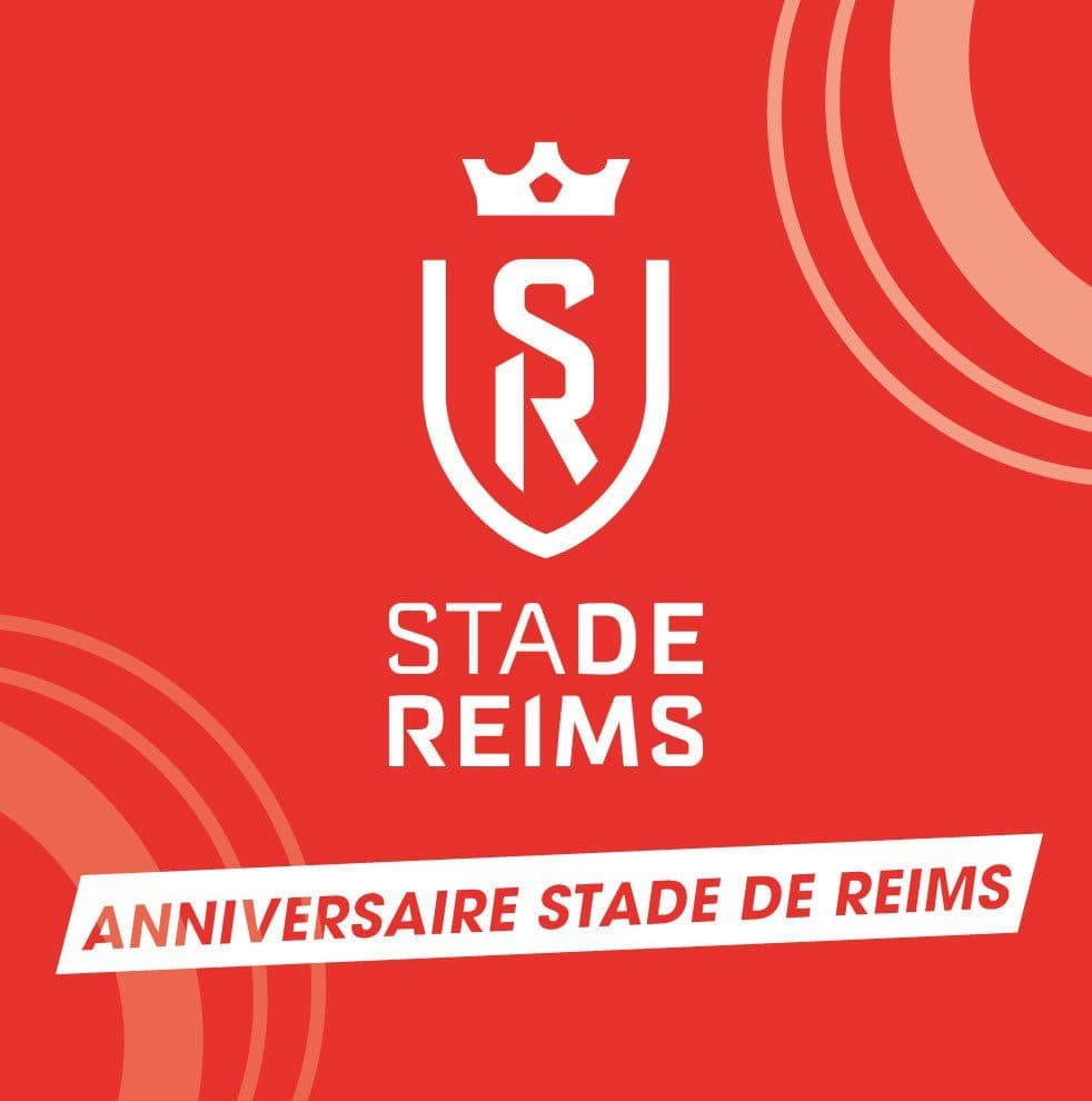 Visuel « Anniversaire Stade de Reims » avec le logo du club