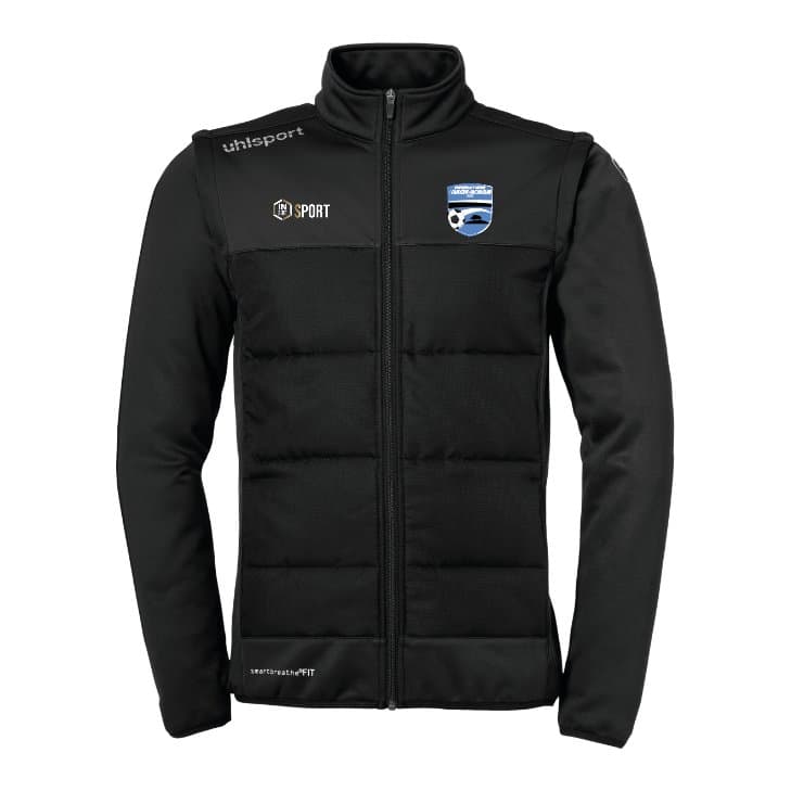 Black removable-sleeve jacket ESSM, sky blue