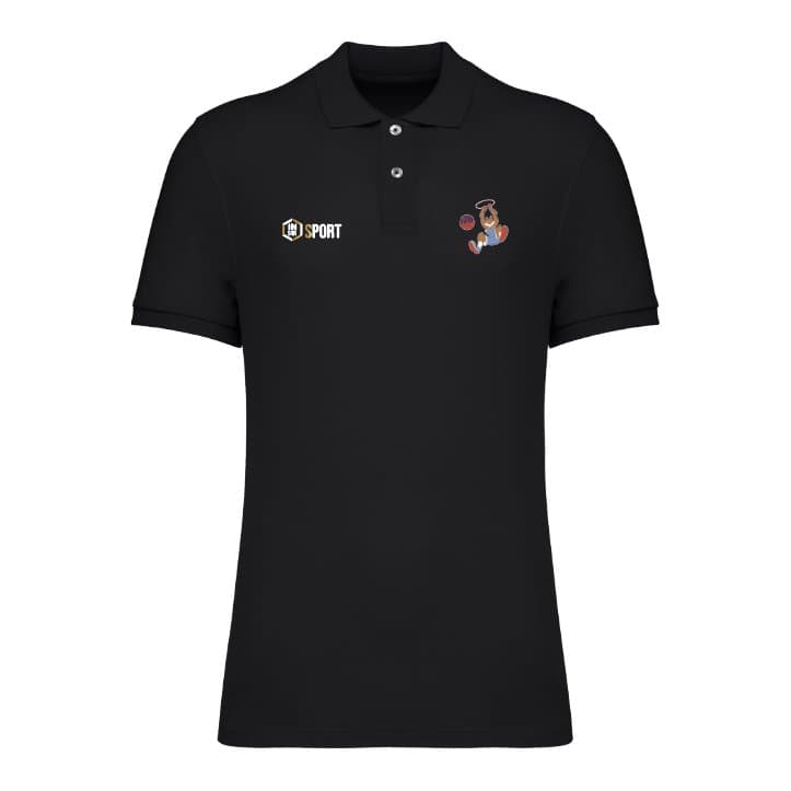 Polo Noir Homme Basketball FJEP, noir