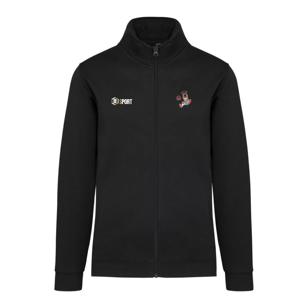 Veste molleton zippée unisexe Basketball FJEP, vue de face