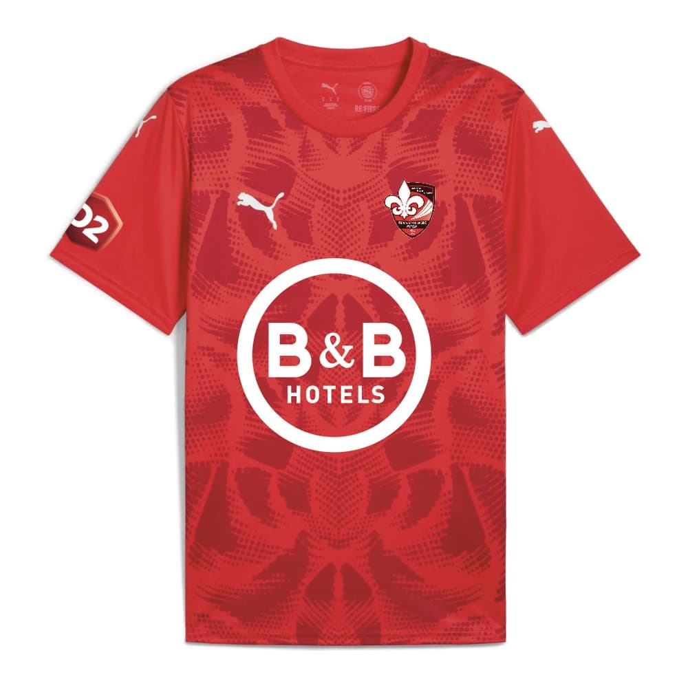 Maillot de Match domicile 25/26 rouge RMF, vue de face