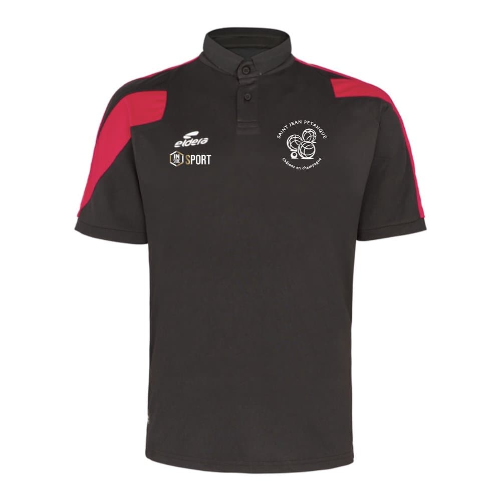 Poloshirt Saint Jean Petanque SJP, schwarz