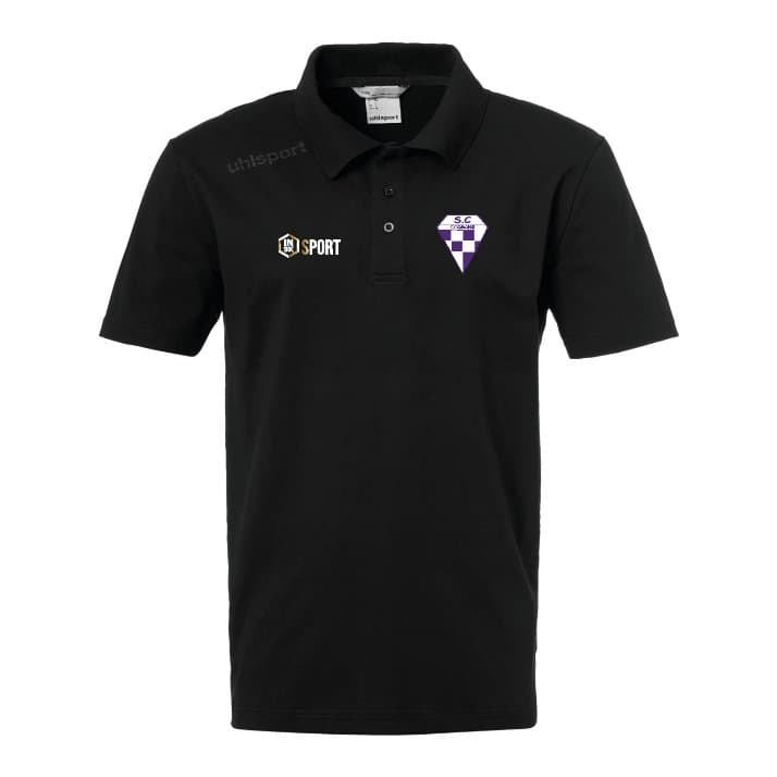 Black cotton polo Uhlsport SCD, black