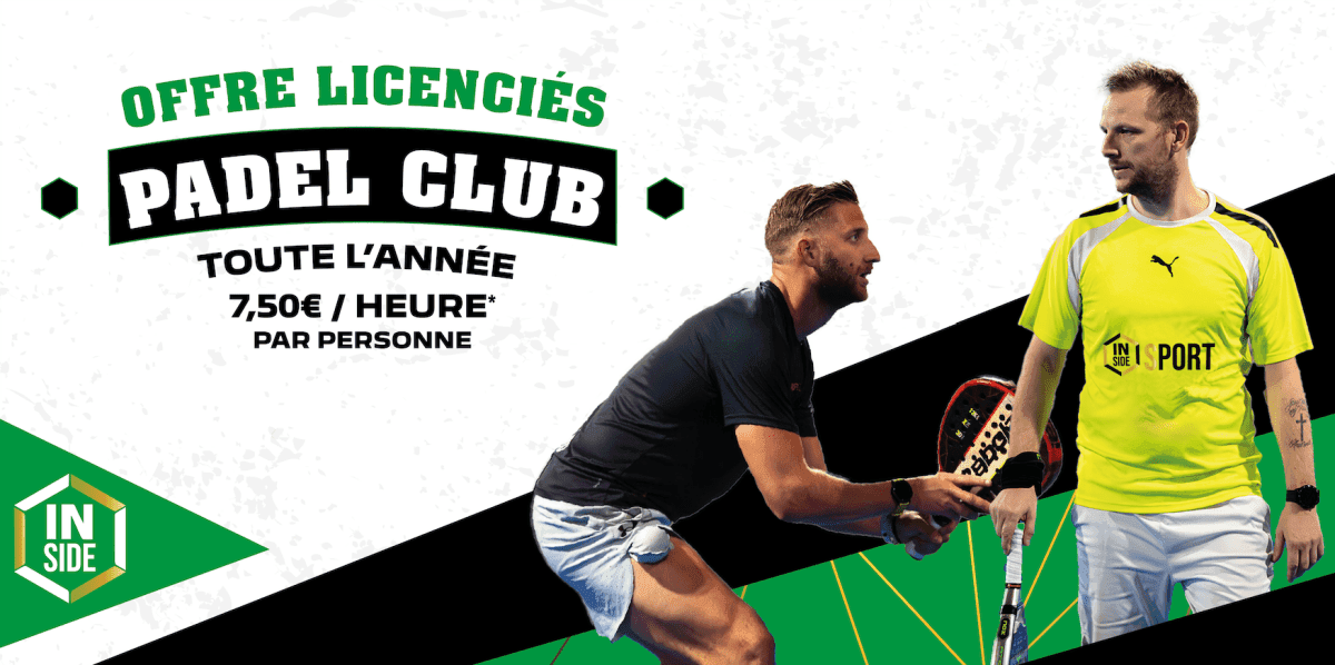 Le padel le moins cher de Reims chez Inside Sport