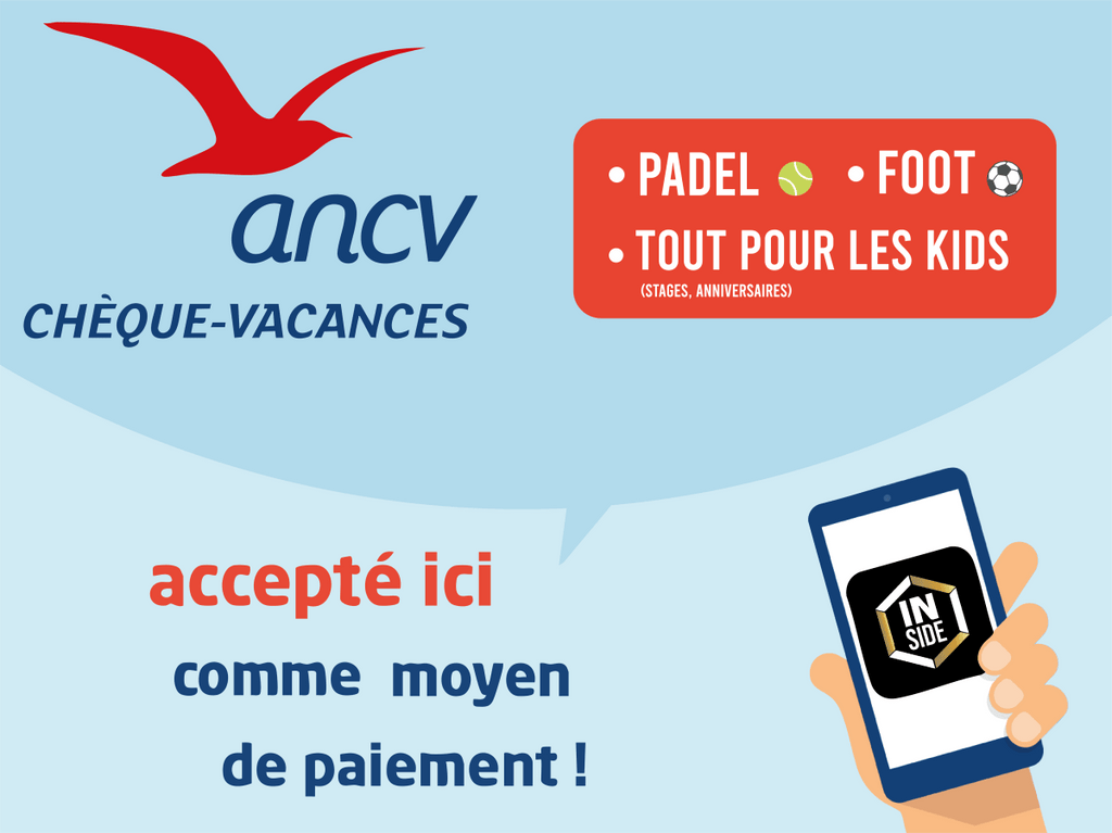 Chèques-Vacances acceptés chez Inside Sport à Reims - Inside Sport Reims
